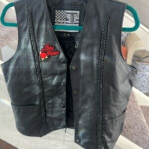 Extreme Biker lady rider leather vest Medium